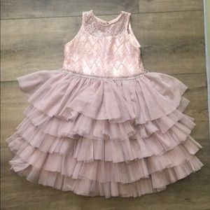 GIRLS BEADED ILLUSION MULTI TIER TUTU DRESS size 4